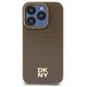 Original Case IPHONE 14 PRO MAX DKNY Hardcase Leather Pattern Metal Logo MagSafe (DKHMP14XPSHRPSW) brown 3666339261788