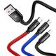 Baseus 3in1 Cable USB-C / Lightning / Micro 3,5A 0,3m (Black) 6953156273931