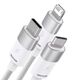 3in1 USB cable Baseus StarSpeed Series, USB-C + Micro + Lightning 3,5A, 1.2m (White) 6932172622299