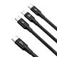 Baseus cable 3in1 Rapid PD USB-C - micro USB + Lightning + USB-C 1,5m black 20W 6953156204294