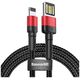 Baseus USB to Lightning Cable, 480Mbps, 2.4A, 1m - Baseus Cafule Special Edition (CALKLF-G91) - Red / Black 6953156283336 έως 12 άτοκες Δόσεις