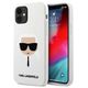 Original Case IPHONE 12 MINI Karl Lagerfeld Hardcase Silicone Karl`s Head (KLHCP12SSLKHWH) white 3700740482773