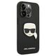 Original Case IPHONE 14 PRO Karl Lagerfeld Hardcase Saffiano Karl`s Head Patch black 3666339077051