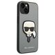 Original Case IPHONE 14 PLUS Karl Lagerfeld Hardcase Saffiano Karl`s Head Patch silver 3666339077082