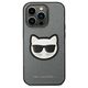 Original Case IPHONE 14 PRO MAX Karl Lagerfeld Hardcase Saffiano Choupette Head Patch silver 3666339077020