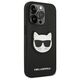 Original Case IPHONE 14 PRO MAX Karl Lagerfeld Hardcase Saffiano Choupette Head Patch black 3666339076986