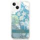 Case IPHONE 14 PLUS Guess Hardcase Flower Liquid Glitter green 3666339088439