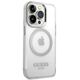 Original Case IPHONE 14 PRO Guess Hard Case Metal Outline Magsafe (GUHMP14LHTRMS) silver 3666339069841