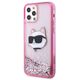 Original Case IPHONE 12 / 12 PRO Karl Lagerfeld Hardcase Glitter Choupette Head (KLHCP12MLNCHCP) pink 3666339119065