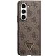 Original Case SAMSUNG GALAXY Z FOLD 5 Guess Hardcase Leather 4G Triangle Strass (GUHCZFD5P4TDPW) brown 3666339173920