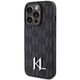 Original Case APPLE IPHONE 15 PRO MAX Karl Lagerfeld Hardcase Leather Monogram Hot Stamp Metal Logo (KLHCP15XPKLPKLK) black 3666339166748