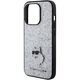 Original Case APPLE IPHONE 15 PRO MAX Karl Lagerfeld Hardcase Fixed Glitter Choupette Logo Metal Pin (KLHCP15XGCNPSG) silver 3666339165307