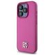 Original Case APPLE IPHONE 15 PRO DKNY Hardcase Leather Monogram Pattern Metal Logo MagSafe (DKHMP15LPSHRPSP) pink 3666339261955