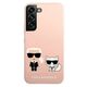 Original Case SAMSUNG GALAXY S22+ PLUS Karl Lagerfeld Hardcase Silicone Ikonik Karl & Choupette (KLHCS22MSSKCI) light pink 3666339046965