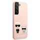 Original Case SAMSUNG GALAXY S22+ PLUS Karl Lagerfeld Hardcase Silicone Ikonik Karl & Choupette (KLHCS22MSSKCI) light pink 3666339046965