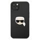 Original Case IPHONE 13 MINI Karl Lagerfeld Hardcase Leather Ikonik Karl`s Head Metal (KLHCP13SPKMK) black 3666339028497