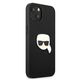 Original Case IPHONE 13 MINI Karl Lagerfeld Hardcase Leather Ikonik Karl`s Head Metal (KLHCP13SPKMK) black 3666339028497