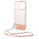 Original Case IPHONE 14 PRO MAX Guess Hardcase Translucent Pearl Strap pink 3666339064310