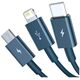 USB cable 3in1 Baseus Superior Series, USB to micro USB / USB-C / Lightning, 3.5A, 1.2m (blue) 6953156205543