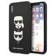 Original Case IPHONE X / XS Karl Lagerfeld Hardcase Saffiano Ikonik Karl&Choupette Head (KLHCPXSAKICKCBK) black 3666339055004