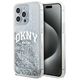 DKNY case for iPhone 15 Pro 6,1&quot; DKHCP15LLBNAET white HC liquid glitters w arch logo 3666339270919