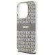 DKNY case for iPhone 15 Pro 6,1&quot; DKHMP15LHRHSEE beige HC Magsafe pc tpu repeat texture pattern w stripe 3666339267971